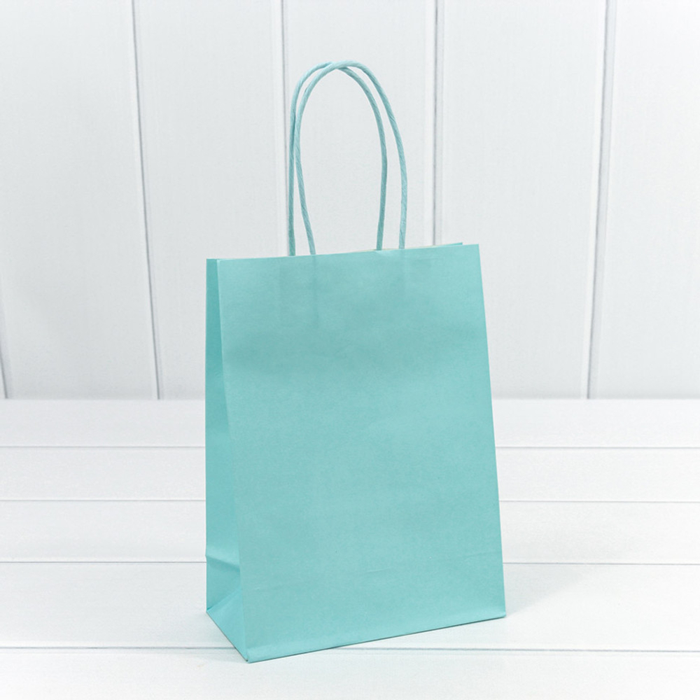 Пакет подарочный 16х22х8см (Голубой, Крафт)
