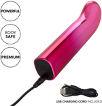 Розовый изогнутый мини-вибромассажер Glam G Vibe - 12 см. (Цвет: розовый)