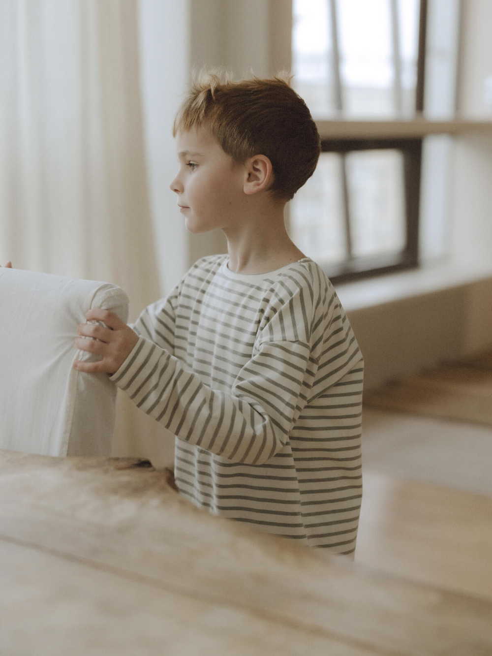 Лонгслив Mjölk в полоску