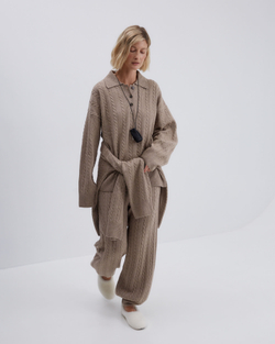 Брюки из смесового кашемира какао