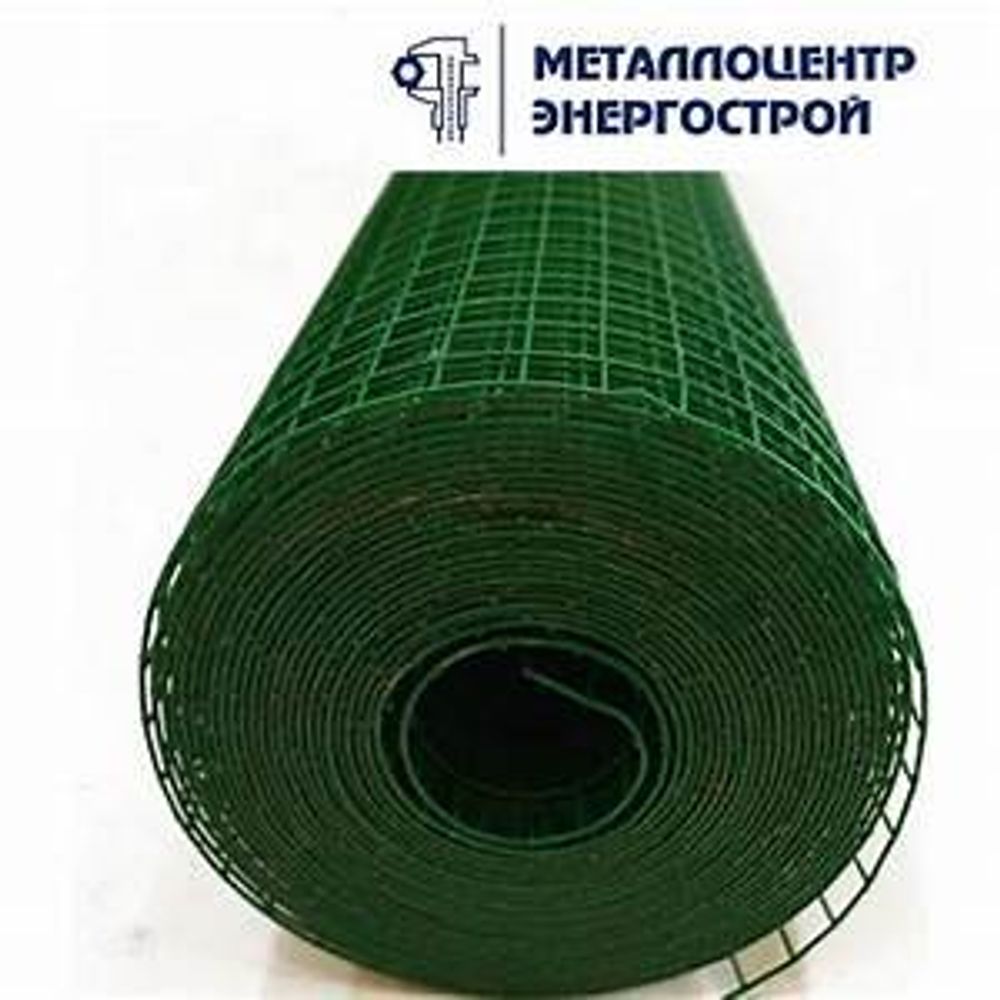 Сетка сварная ПВХ 1,0*30м (25*25мм) 2мм ЗЕЛЕНАЯ