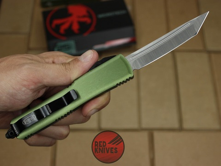 Нож Microtech Ultratech T/E - зеленая рукоять, танто сатин клинок RK-362