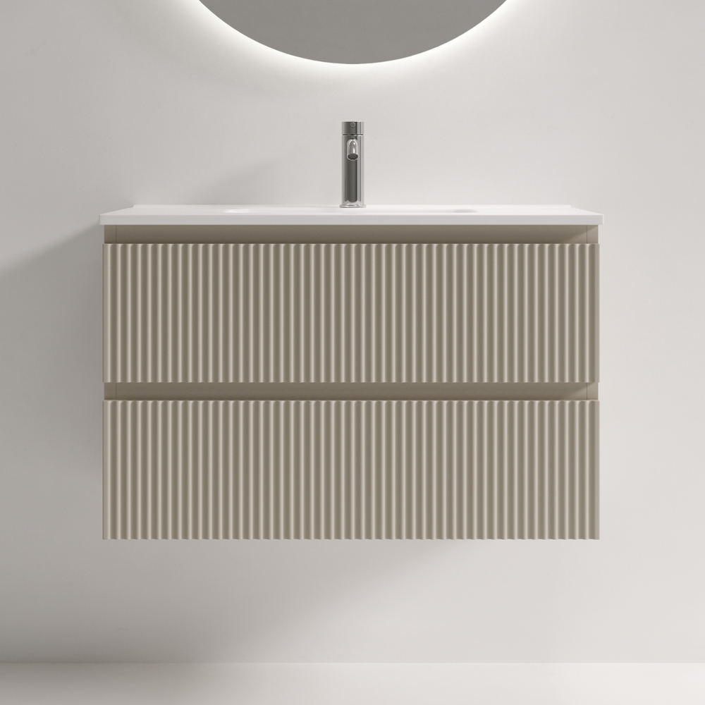 Тумба подвесная SANCOS Snob R 790х390х500, c двумя ящиками оснащенными доводчиками, Beige Soft , арт.SNR80/39CE