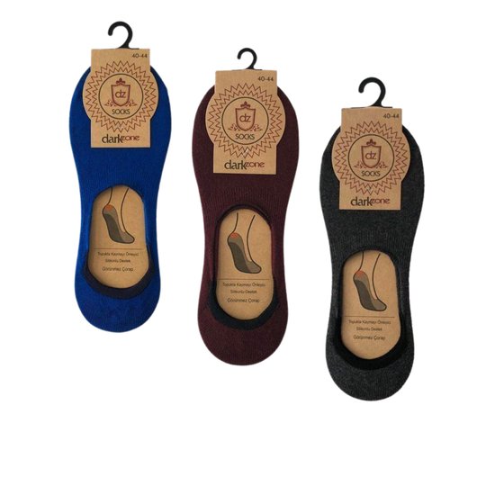 Носки-невидимки мужские набор 3в1 (синие, бордовые, темно-серые) DARKZONE DZCP3008