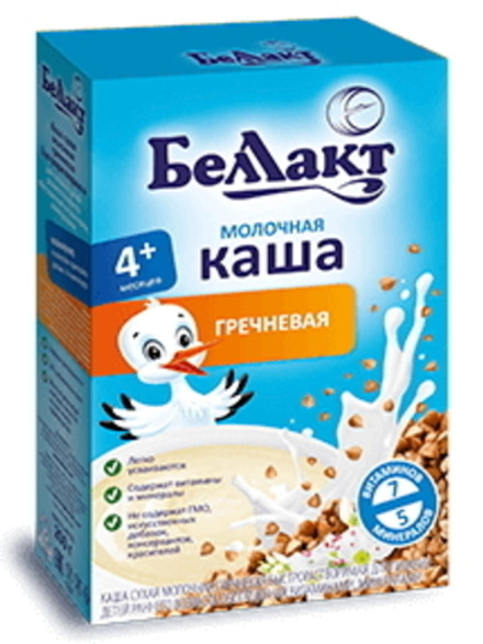 Каша сухая молочная гречневая с 4-х месяцев 250г. Беллакт
