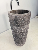 Раковина напольная из мрамора Pedestal Grey Marmo MN-65925 40х40х90 из натурального камня