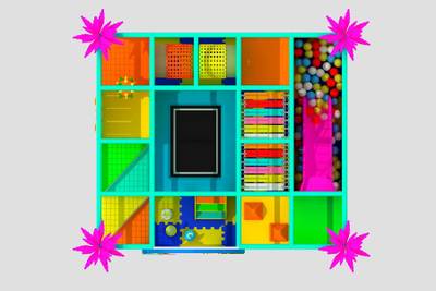 Детский игровой лабиринт «Дорога по радуге» 5,8*5*2,4 м