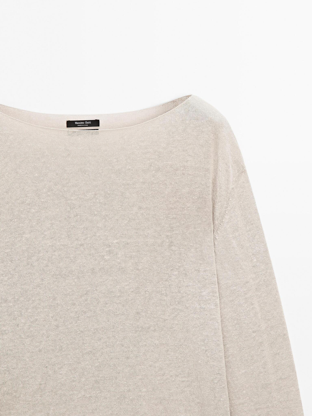 Massimo Dutti Свитер из 100% льна, песочный