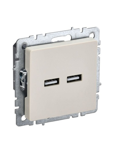 Розетка BRITE USB A+A 3.1А РЮ10-1-БрКр механизм беж. IEK BR-U21-D31-K10