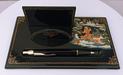 Визитница настольная с ручкой "Емеля" №1