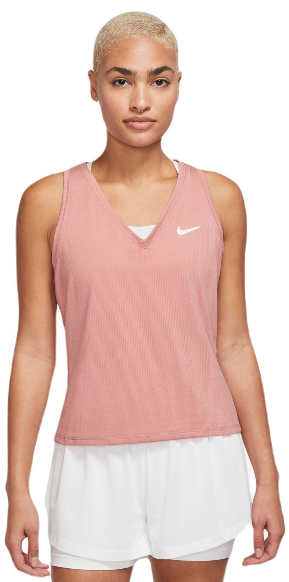 Женский топ теннисный Nike Court Dri-Fit Victory Tank - red stardust/white
