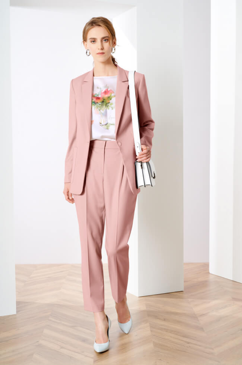 3818 Брюки женские (дымчато-розовый)