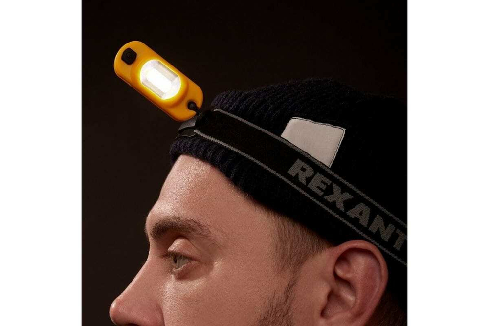 Налобный светодиодный аккумуляторный поворотный фонарь REXANT белый-красный свет, Micro USB 75-700