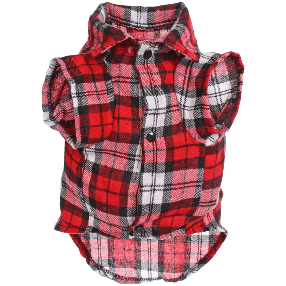 Кофта - рубашка фланелевая для мелких пород собак и кошек «BRO Style», цвет красный, р 2XL