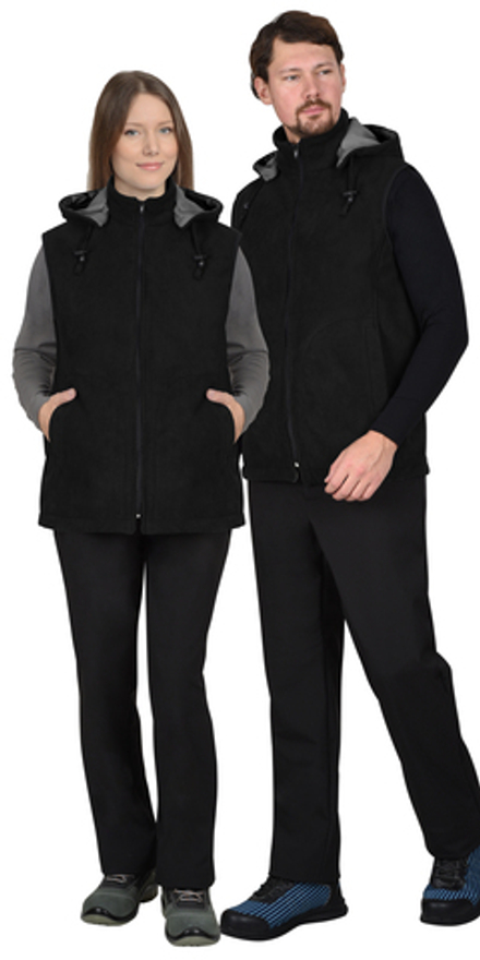 Жилет СИРИУС-ТЕХНО чёрный (флис дублированный)