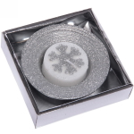 Свеча новогодняя «Снежинка» 10,5*10,5*3 см, серебро