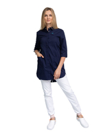 Рубашка медицинская женская White Wears WW150, на кнопках, черный, 50