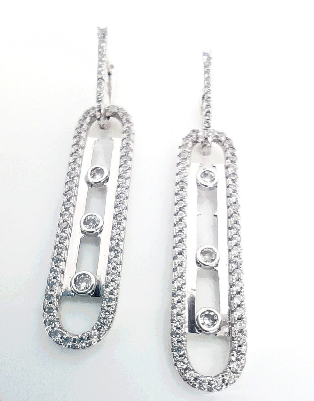 Серьги Эстерелла, серебро 925*, родирование, фианит/Ф