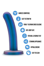 Синяя насадка с гладкой поверхностью Surrender 5.75 Inch Intermediate Pegging Dildo - 14,6 см. (Цвет: синий)