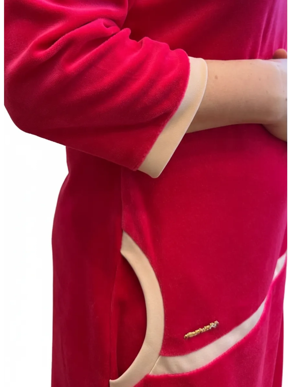 Велюровый домашний халат на молнии