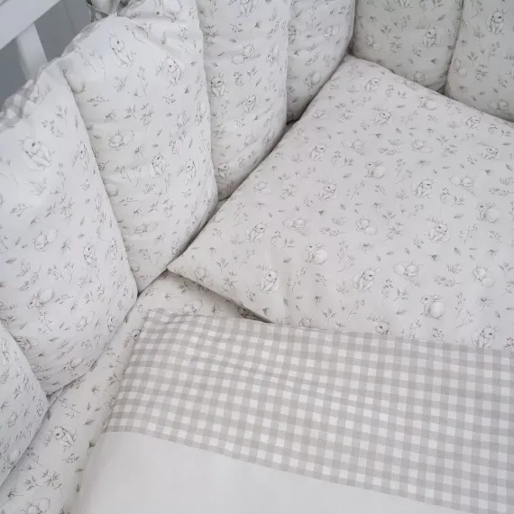 Комплект постельного белья Lollycottons Кролик Лаппин 3 предмета ,Серый