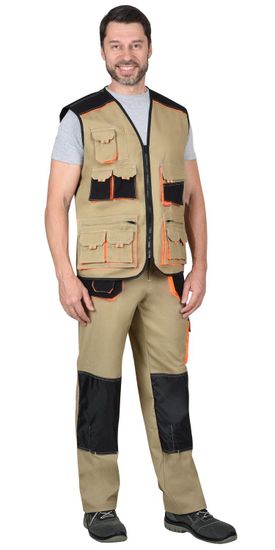 Жилет "Сириус-Манхеттен" (песочный/черный/оранжевый)