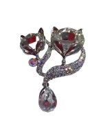 Брошь-кулон "Два кота"