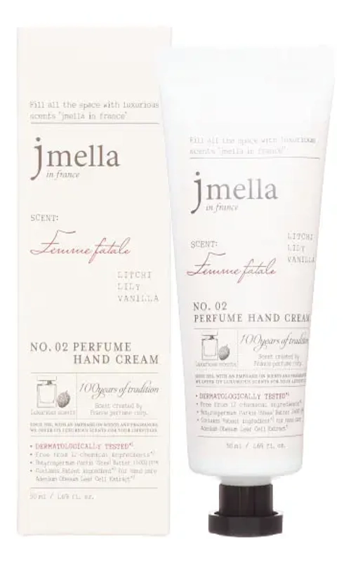 JMELLA Крем для рук "Личи, лилия, ваниль"-IN FRANCE FEMME FATALE PERFUME HAND CREAM,50 мл