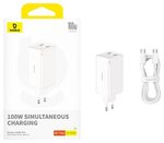 Зарядное устройство Baseus Gan6 Pro USB, USB Type-C белый