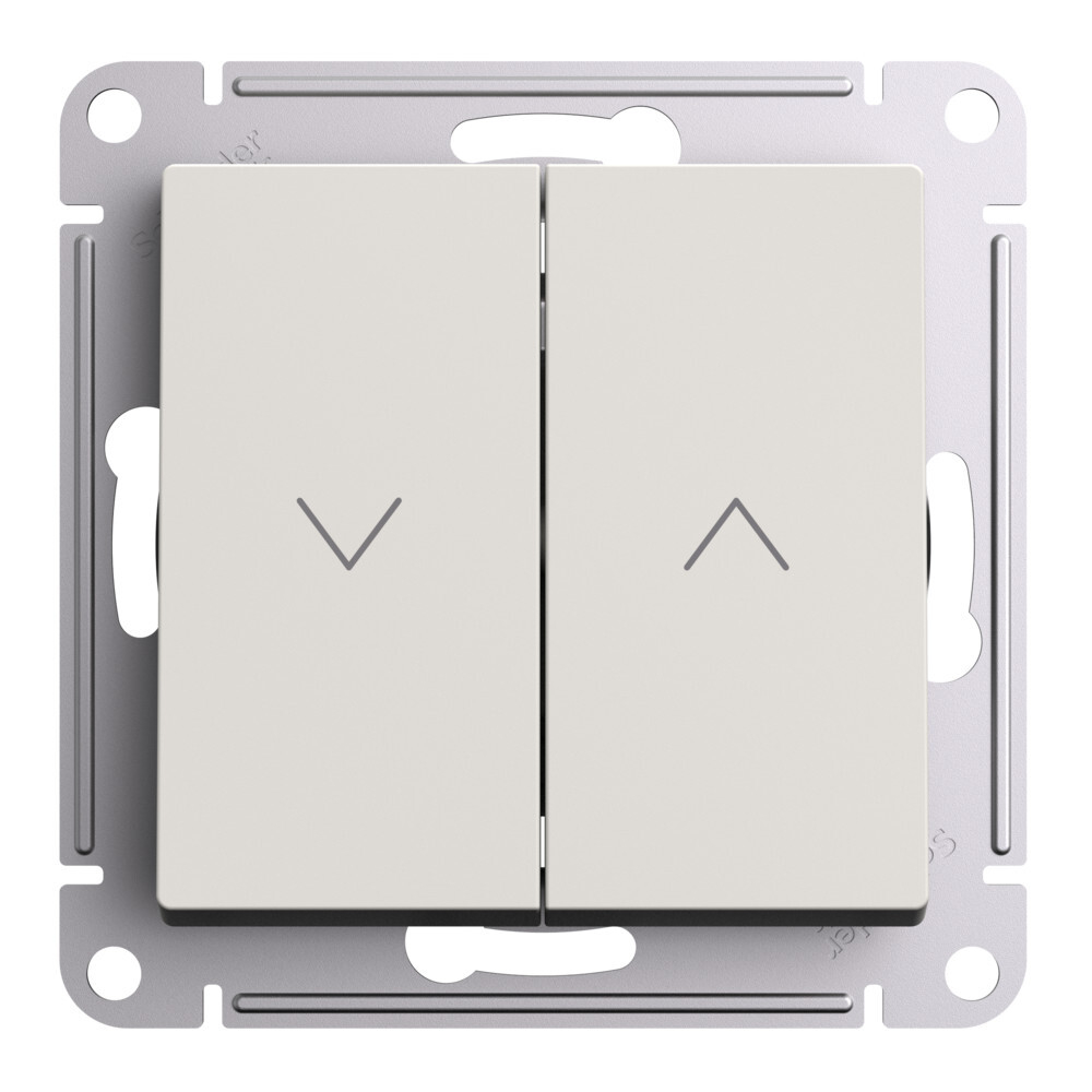 ATLASDESIGN 2-клавишный ВЫКЛЮЧАТЕЛЬ ДЛЯ ЖАЛЮЗИ, 2х сх.4, 10А, мех., БЕЖЕВЫЙ