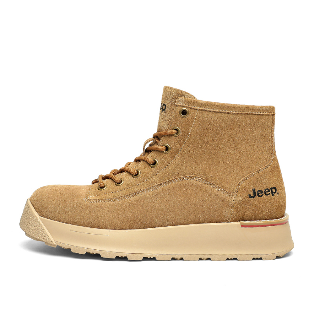 Jeep Cow Split Leather Work Boots Men"s Earth Yellow