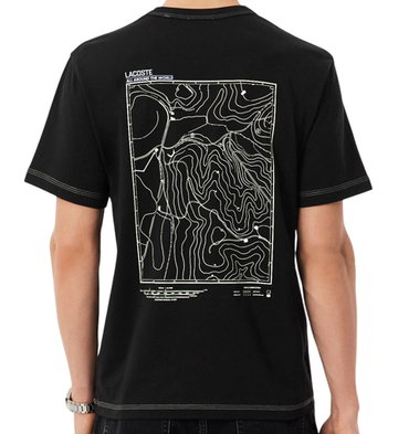 Мужская теннисная футболка Lacoste Multi Print Jersey - black