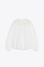 Топ из сетчатой ткани с контрастными деталями — zw collection