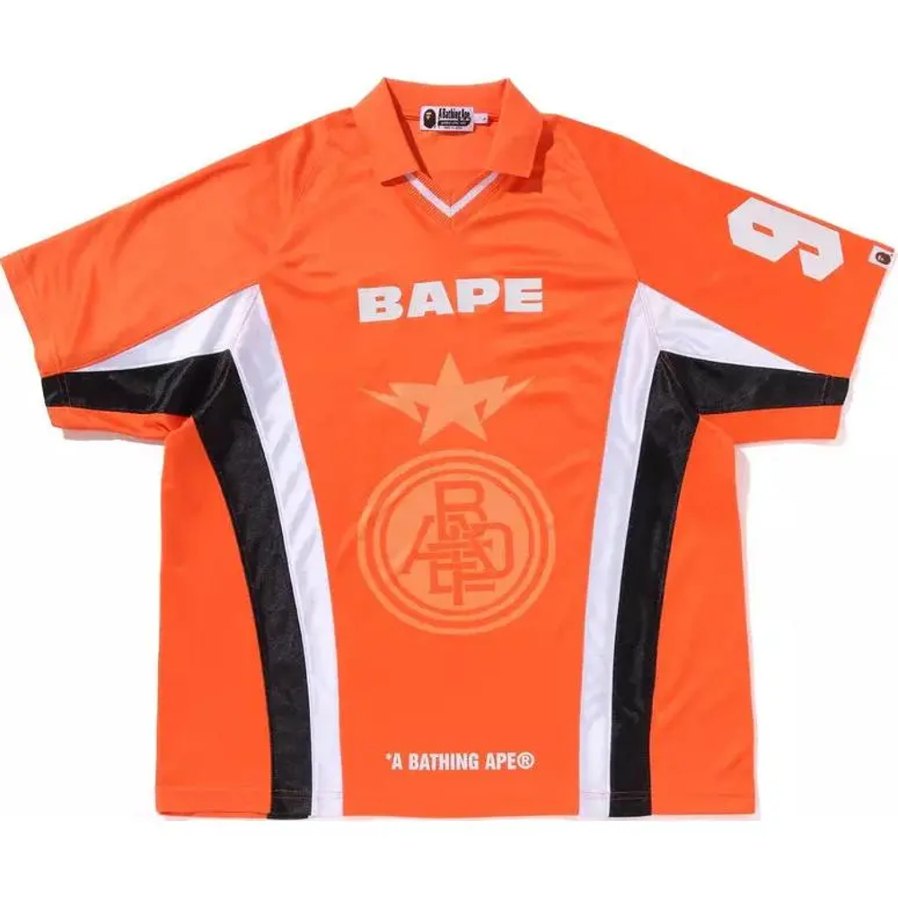 A Bathing Ape Multi Logo Relaxed Fit Soccer Jersey