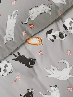 Наволочка комплект 2шт перкаль Сказка "Kitties" 45х45 см на молнии