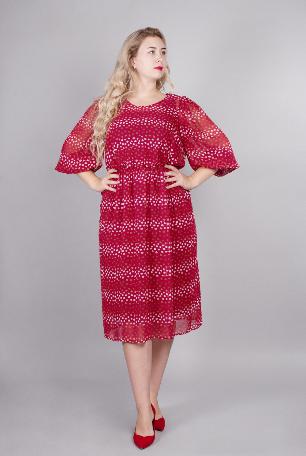 Платье женское 3414ВП, горох #284Гх053414ВП