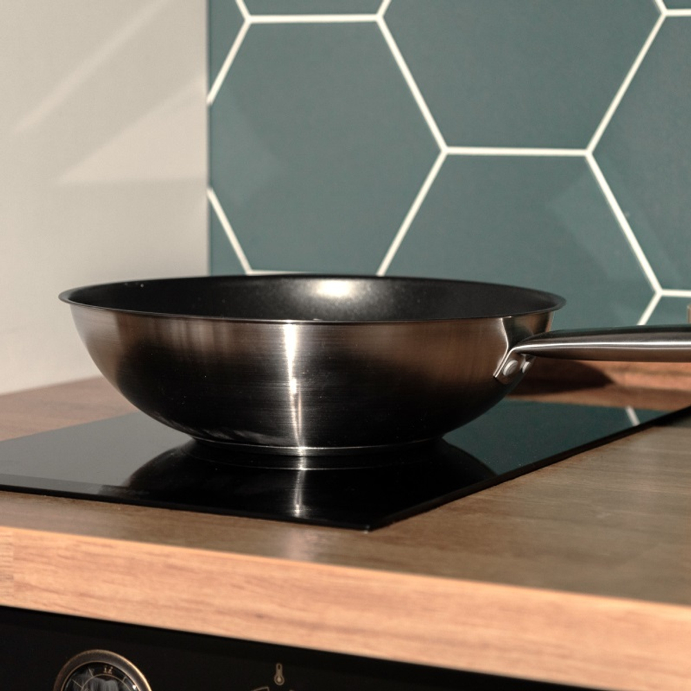 Сковорода ВОК с антипригарным покрытием Rabarber, 32х9 см, сталь