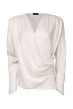 «Draped-detailing blouse» Блуза с драпировками из вискозы.