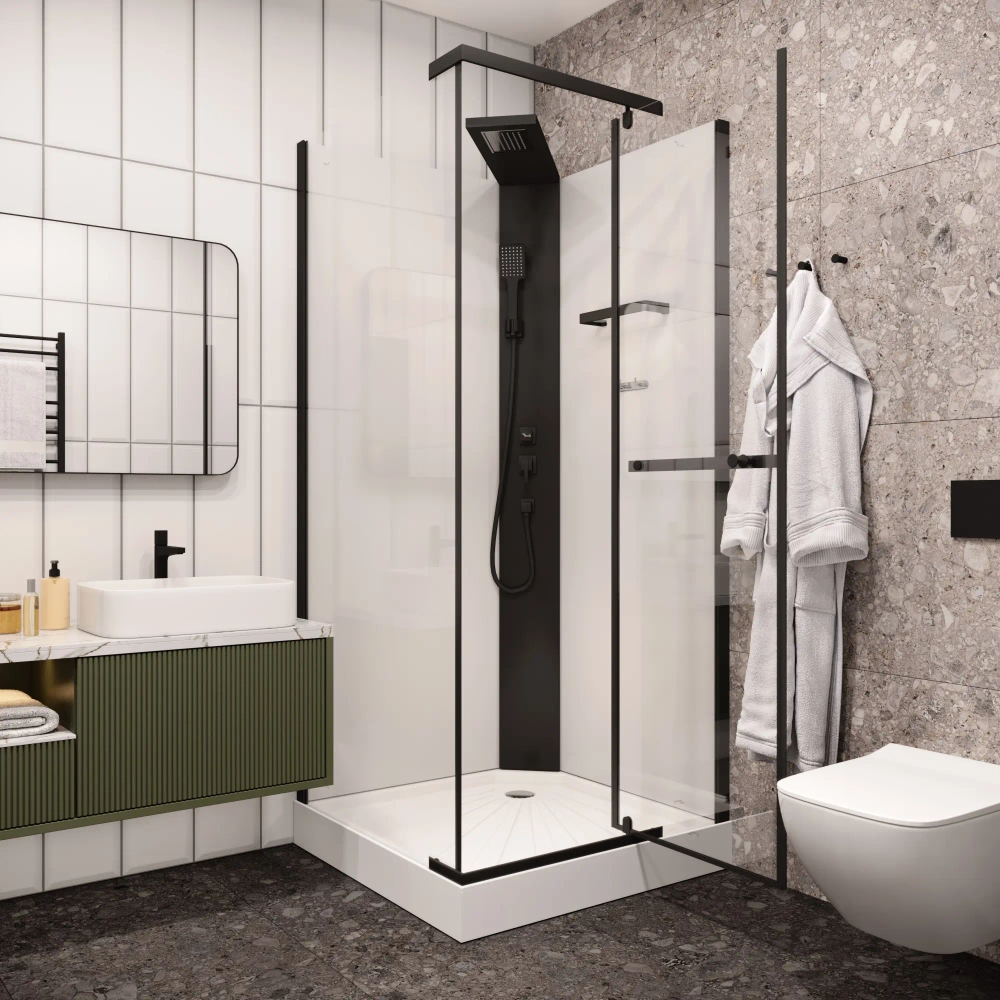 Душевая кабина Ceruttispa (ЧеруттиСпа) MiMi90B, с низким поддоном, 90x90x225