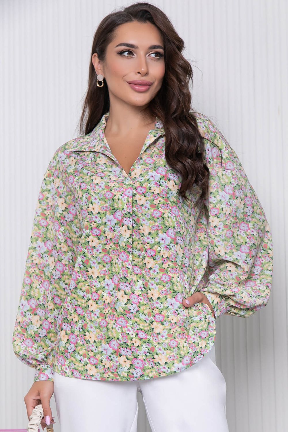 Блуза "Каролина" (грин) Б5951 LT Collection (Акция)