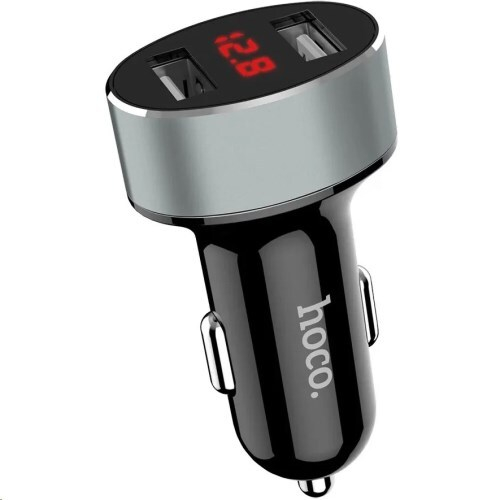 Зарядное устр-во в прикур. 2 USB 2.1A + вольтметр (HOCO.)