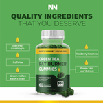 Nobi Nutrition, Жиросжигающие жевательные таблетки с зеленым чаем, 60 жевательных таблеток на основе пектина