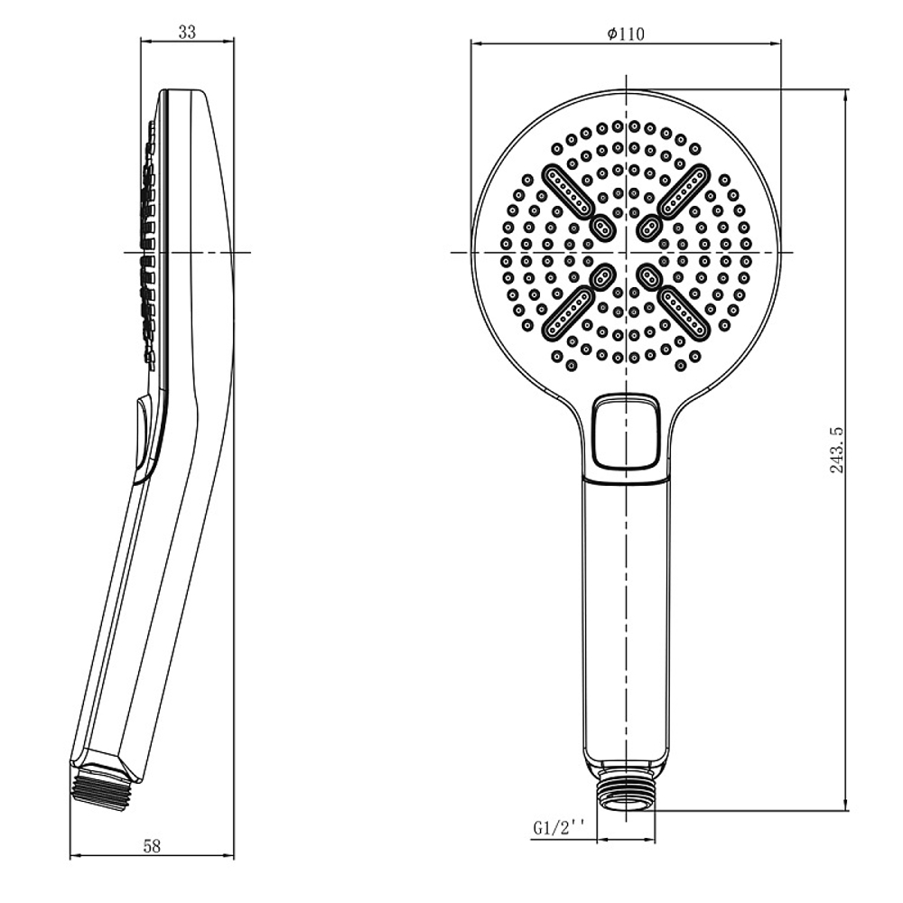 Душевая лейка LEMARK LM8114C 3-функциональная