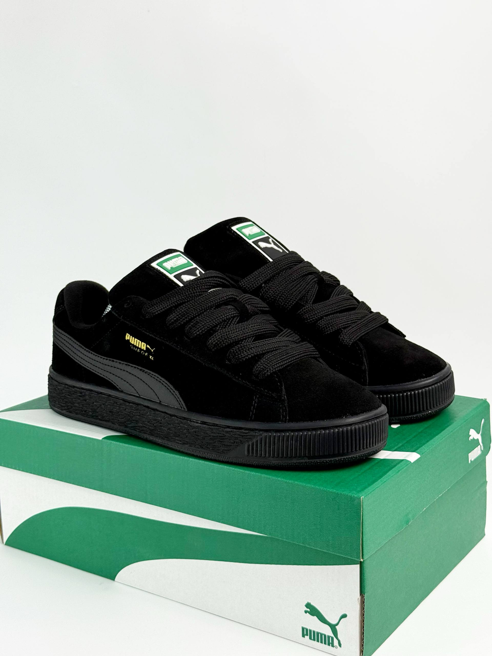 Кроссовки Puma Suede XL с мехом #B63 (черн.)