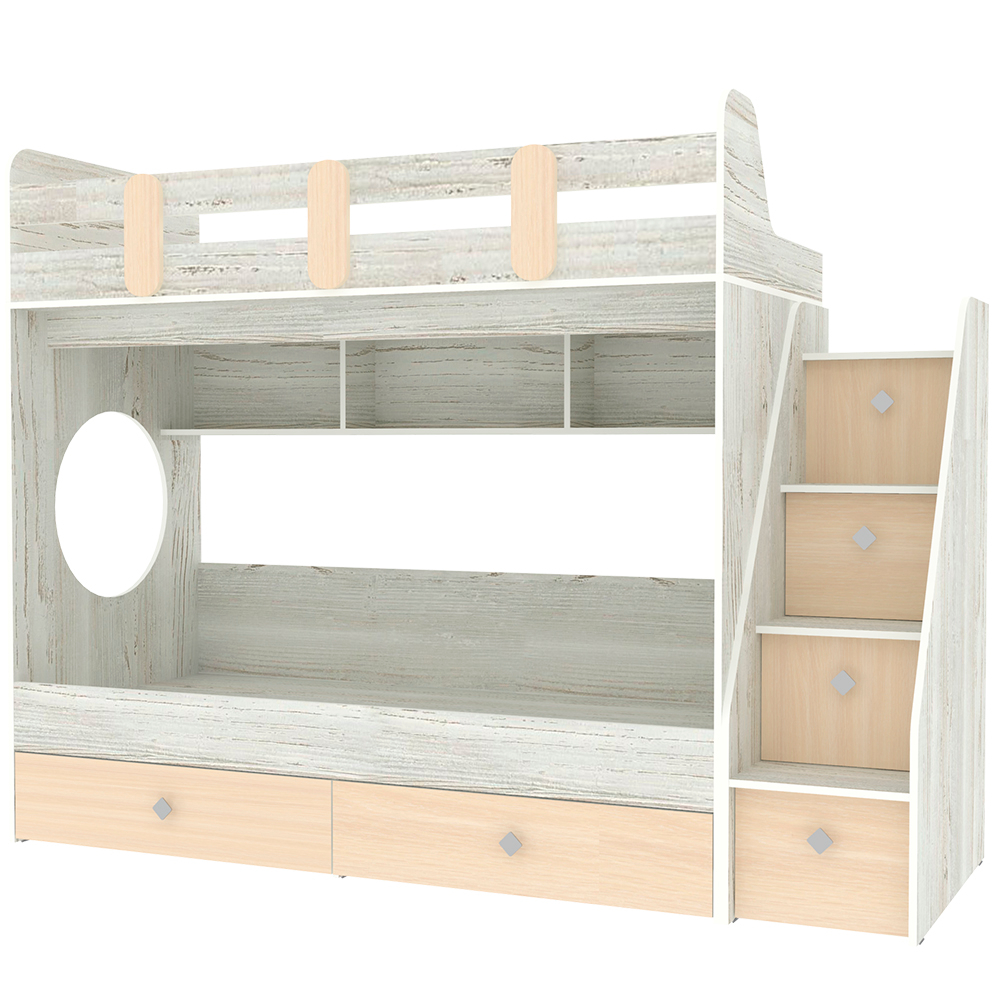 Двухъярусная кровать КарИВи Фортуна-2 Винтерберг  Дуб Молочный