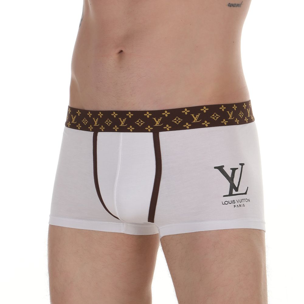 Мужские трусы хипсы белые в клетку Louis