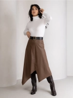 Юбка кожаная трапеция миди