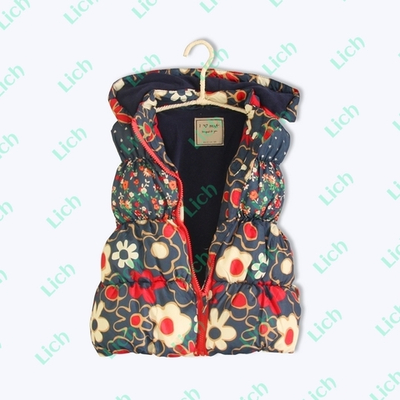 Жилет детский дутый с цветочным принтом