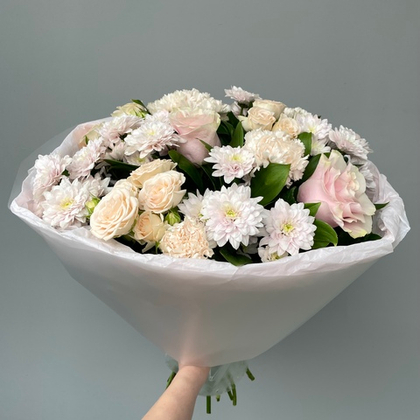 Букет Микс (Кустовая роза, Хризантема, Роза Эквадор)