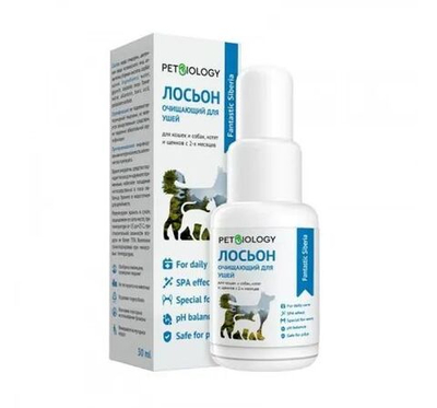 Очищающий лосьон PETBIOLOGY для ушей для собак и кошек, Сибирь, 30 мл